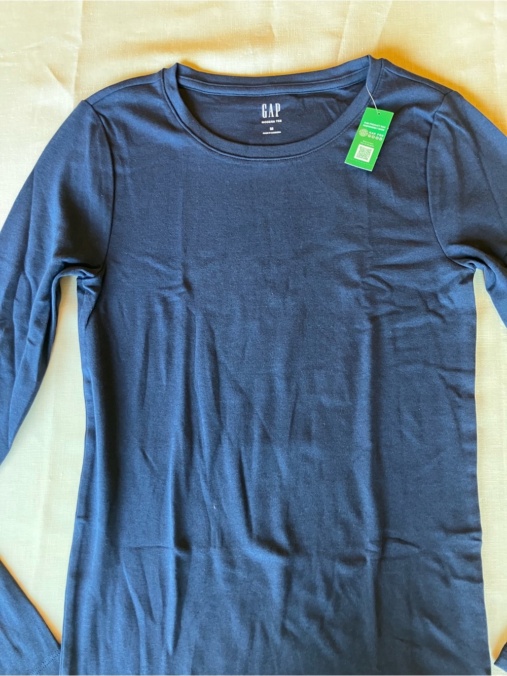 GAP Women's Long Sleeve Crew Tee - Navy Blue